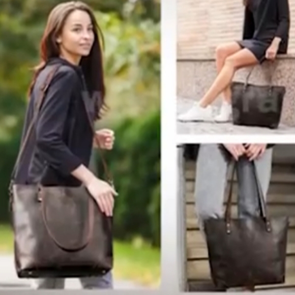 montana hudson vintage eva leather tote bolsa